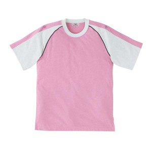CR095入浴介助用袖ロールアップTシャツ男女兼用(E60C35N5)[ピンク]