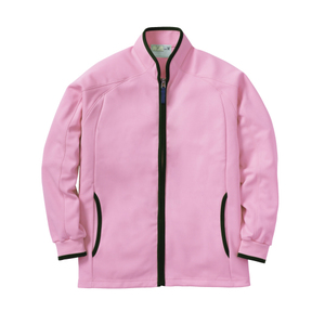 CR128介護用シンプルジャケット制菌加工素材ケアワークシャツ男女兼用(E95C5)[ピンク]