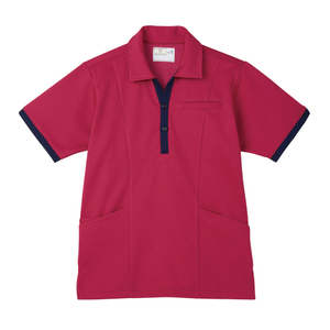 CR129色が豊富ポケットいっぱい介護用ケアワークシャツ男女兼用(E95C5)[バーガンディー]