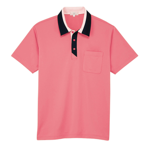 CR194明るく元気なポップカラ―介護用ニットシャツ男女兼用(E100)[ピンク]